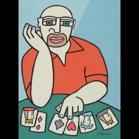 Self-Portrait with Cards